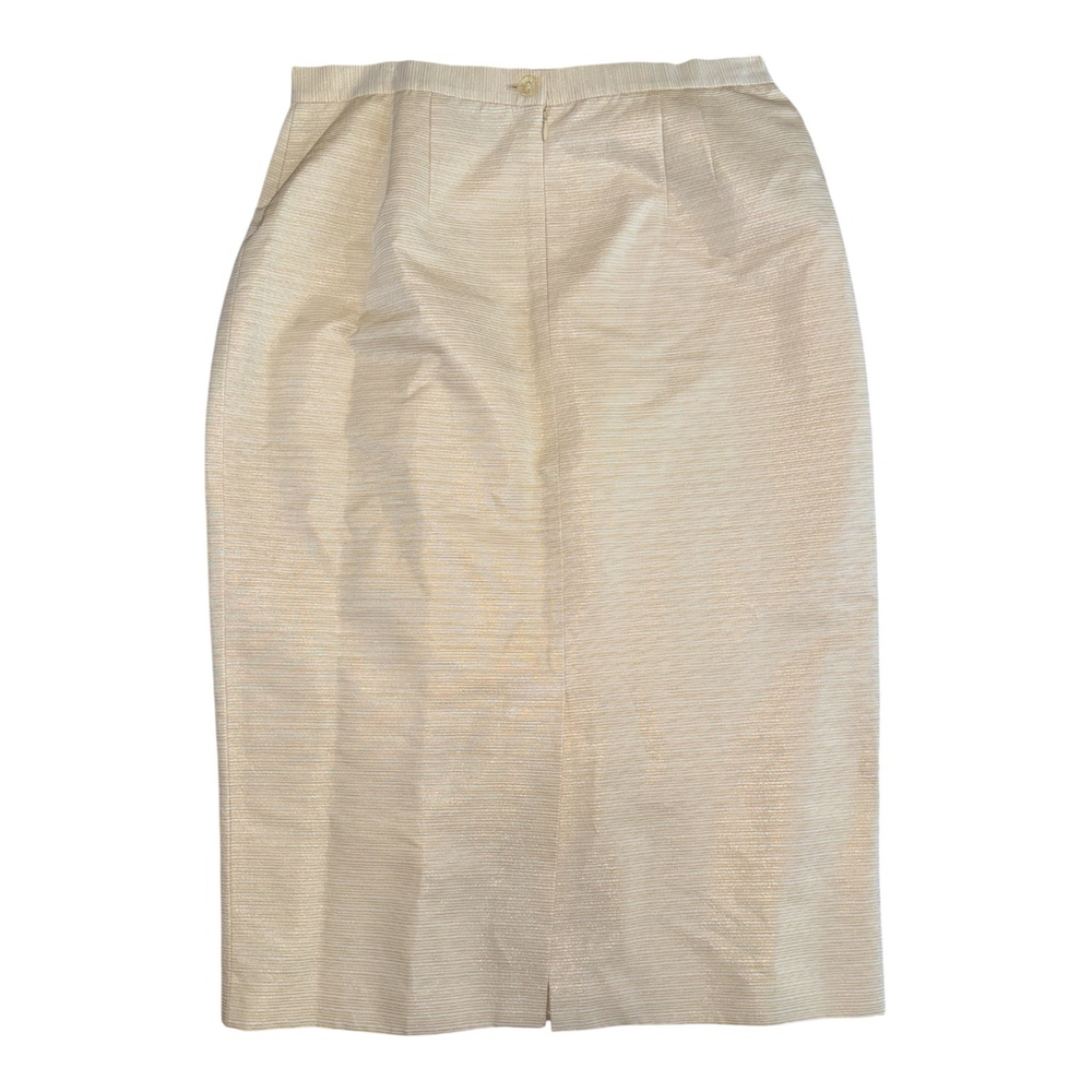 Lily & Taylor Couture 2 Piece Skirt Suit Set, Size 18, Cream Color, Long Sleeve - Picture 4 of 7